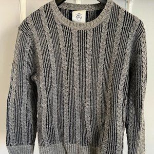 COPY - Men's Brooks Brothers Black fleece wool crewneck sweater